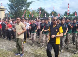 Sambut HUT RI ke-77, TNI-Polri di Yahukimo Gelar Olahraga Bersama