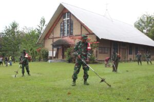 Program Jumat Bersih Kodim 1702/JWY Sasar Tempat Ibadah dan Kota Wamena