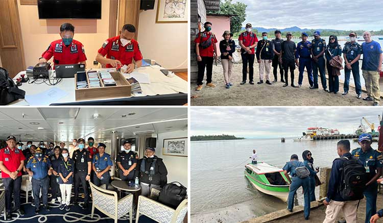 Imigrasi Biak Laksanakan Pemeriksaan Keimigrasian di Atas Kapal Pesiar MS. Silver Explorer 2 Imigrasi Bial Periksa Kapal MS. Silver