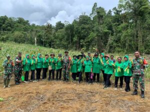 Koramil Biak Utara Beserta Ketua Persit KCK Cabang XXI Kodim 1708 Panen Jagung Manis