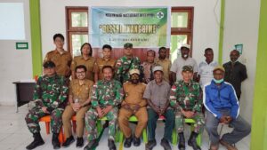 Satgas TNI 142/KJ Rakor Bersama Puskesmas Kanggime Bahas Kesehatan Lingkungan