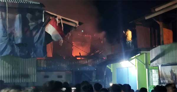 Kebakaran Jl Pasar Youtefa Kota JPR 4 Kos Ludes