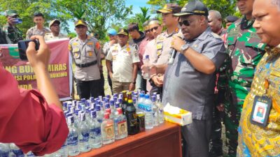 Apel Pengamanan Nataru Dan Pemusnahan Miras Di Kabupaten Yahukimo