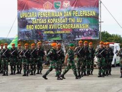 Pangdam Cenderawasih Pimpin Upacara Lepas Sambut Satgas Kopasgat di Sentani