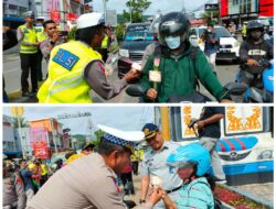Bagi Coklat dan Bunga Sebagai Reward, Ditlantas : Budayakan Kasih Sayang Tumbuh Setiap Hari