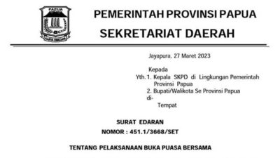 Pemprov Papua Resmi Larang ASN Buka Puasa Bersama