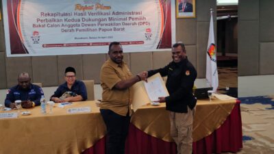 Wamaty Gugat KPU Papua Barat, Bawaslu Ingatkan Waktu 3 Hari