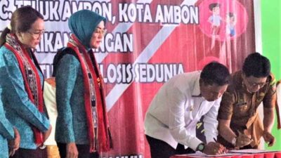 Widya Mura d Launching Pojok Stunting Negeri Lahan