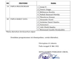 KPU RI Tetapkan 5 Komisioner KPU PBD Periode 2023-2028