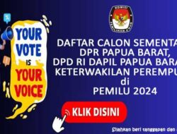 Ini Daftar Calon Sementara Bacaleg DPR Papua Barat, DPD RI Dapil Papua Barat dan Presentase Keterwakilan Perempuan