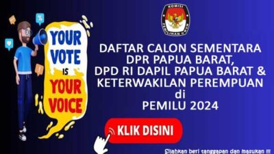 Ini Daftar Calon Sementara Bacaleg DPR Papua Barat, DPD RI Dapil Papua Barat dan Presentase Keterwakilan Perempuan