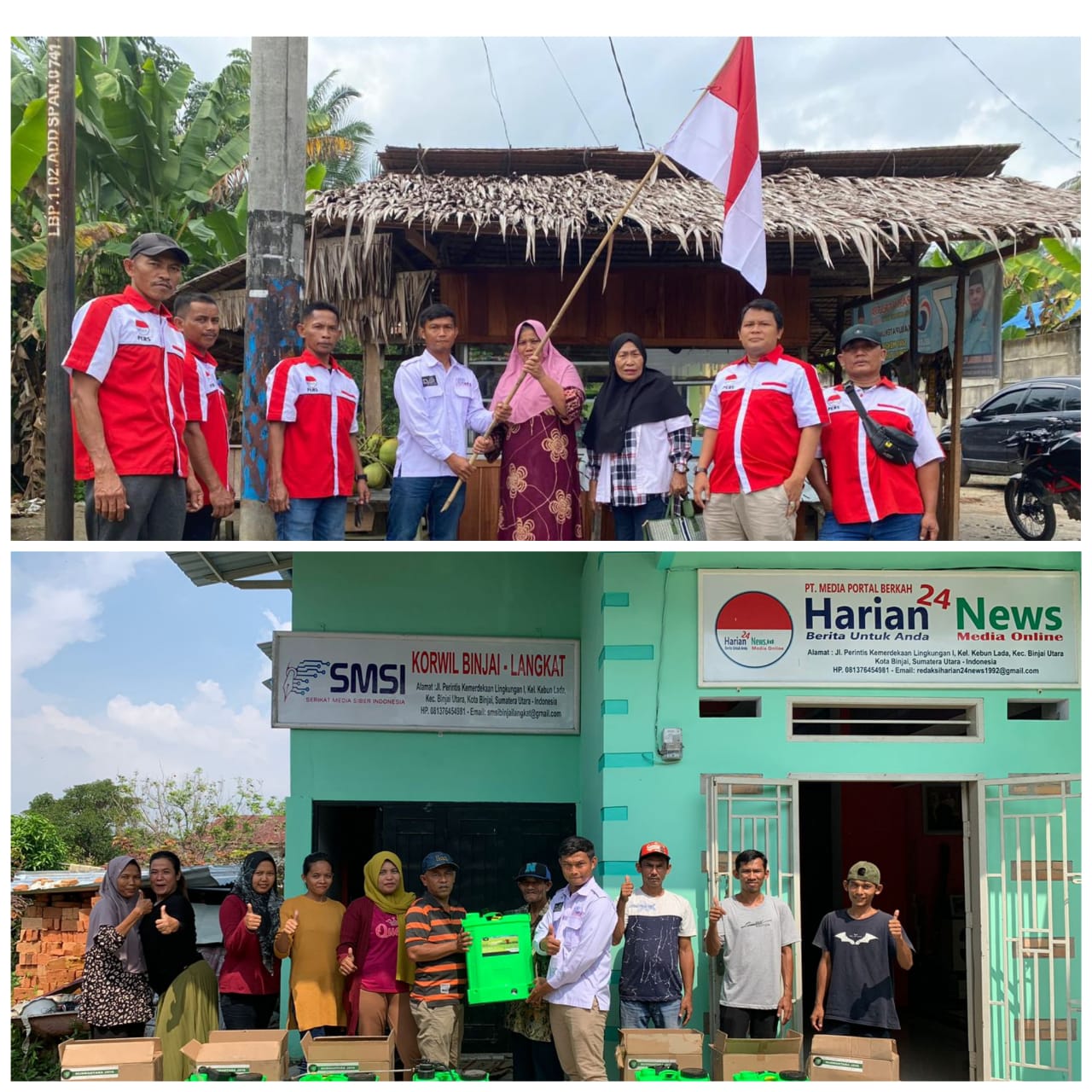 HUT RI ke-78, SMSI Bagikan Sejumlah Bendera Merah Putih dan Sprayer Elektrik 1 IMG 20230811 WA0122