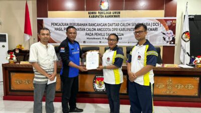 KPU Manokwari : Hasil Vermin, 3 Bacaleg dari 2 Parpol Berstatus TMS