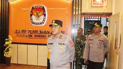 Kapolda PB Cek Kondisi Kantor KPU Sorsel, Beri Pesan ke Personil TNI-Polri