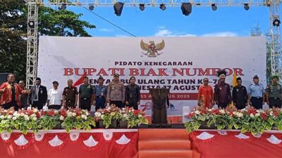 Pimpinan Dewan Hadiri Pidato Kenegaraan Bupati Biak Sambut HUT RI ke 78 Tahun
