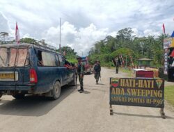 Satgas TNI Gelar Sweeping Jalur Darat di Perbatasan RI-PNG