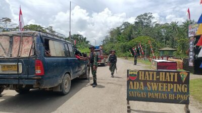 Satgas TNI Gelar Sweeping Jalur Darat di Perbatasan RI-PNG