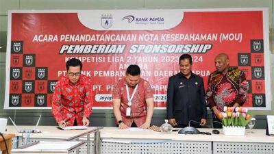 Teken MoU, Bank Papua Sponsori Persipura di Liga 2 Pegadaian 2023/2024