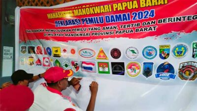 40 OKP-Ormas Gagas Deklarasi Kampanye Pemilu Damai 2024 di Manokwari