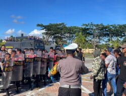 Personel OMB Polda Papua Barat Gelar Simulasi Sispamkota Amankan Pemilu 2024