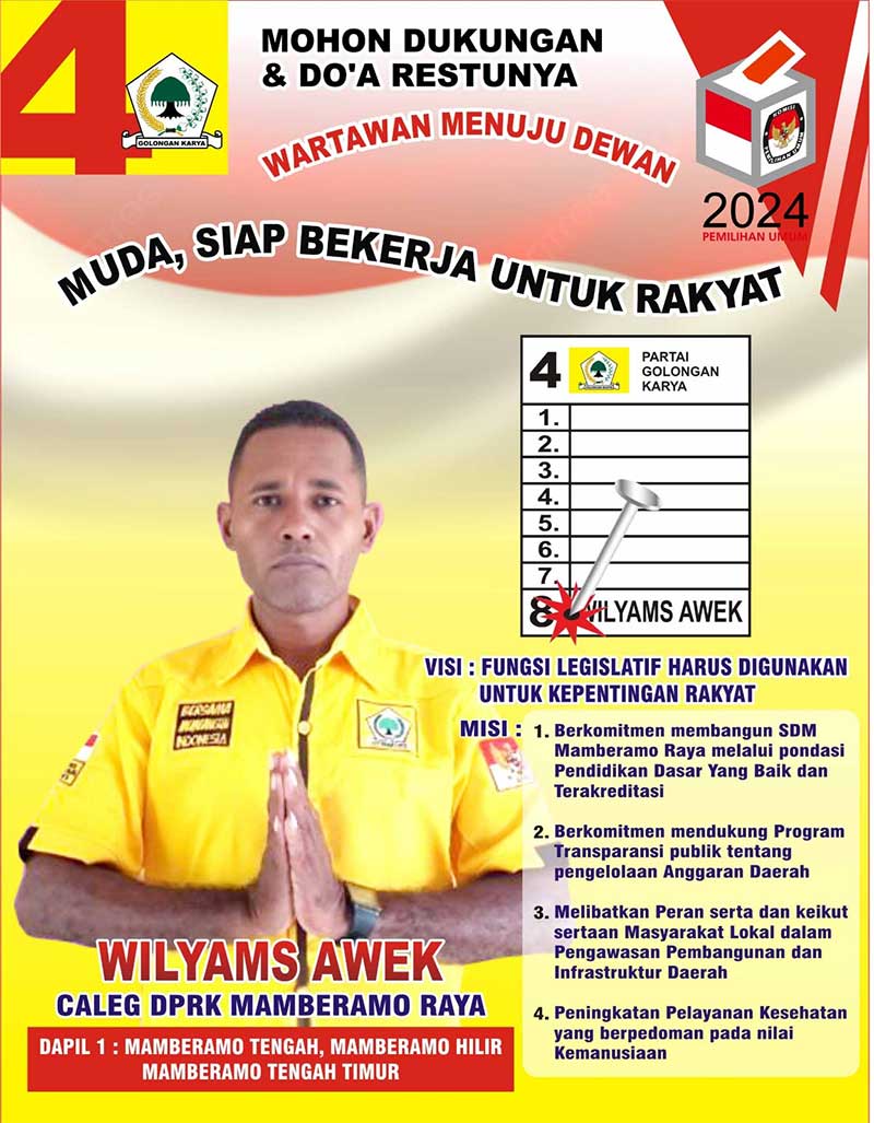 Caleg Golkar Mambraya Wilyams Awek Coblos