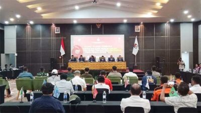 Suasana Rapat Pleno Rekapitulasi Hasil Penghitungan Perolehan Suara Tingkat Provinsi Papua pada Pemilu 2024, bertempat di Horison Ultima Hotel Entrop, Selasa (5/3/2024) / (Foto : Surya)