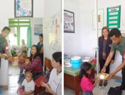 Upaya Cegah Stunting, Babinsa Ramil 1507-02 Saumlaki Cek Kesehatan Anak