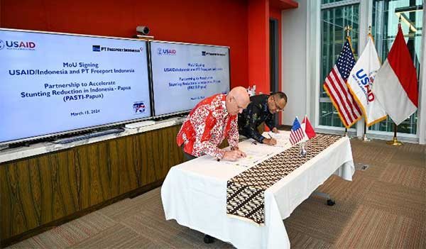Kolaborasi Percepat Penurunan Stunting, PTFI-USAID Teken MoU PASTI Papua 2 PTFI USAID Teken MoU Pasti Papua2