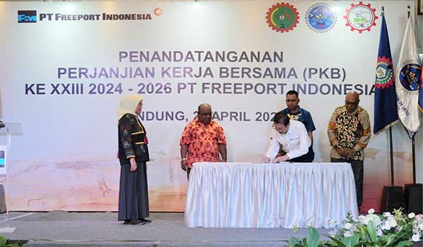 Manajemen-Serikat Pekerja Teken PKB, Presiden Direktur Freeport Indonesia Beri Apresiasi 1 PTFI Serikat Pekerja Teken PKB