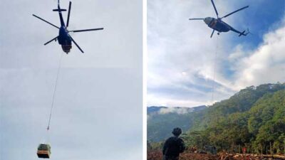 PTFI Heli Angkut Babi Peresmian Gereja Aroanop