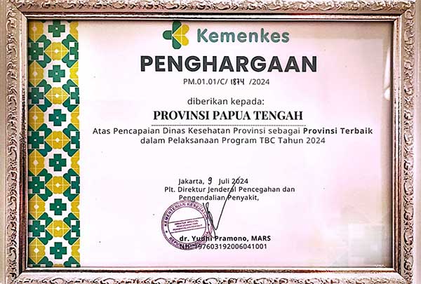Terbaik I Pelaksanaan Program TBC 2024, Ini Pesan Ribka Haluk ke Dinkes Papua Tengah 4 Dinkes PT Terbaik I Program TBC 2024 4