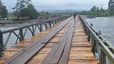 BPJN Mal Jembatan Darurat Wai Kawanua Rampung