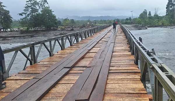 BPJN Mal Jembatan Darurat Wai Kawanua Rampung