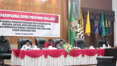 DPRD Maluku Paripurna Teken Nota KUA PPAS 2025