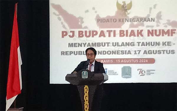 Pj Bupati Biak Pidato Kenegaraan HUT RI ke 79