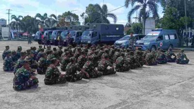 Siswa Satdik 3 Kodiklatal Laksanakan Kolone dan Konvoi Kendaraan di Wilayah Sorong