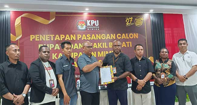KPU Mimika Tetapkan 3 Paslon Peserta Pilkada