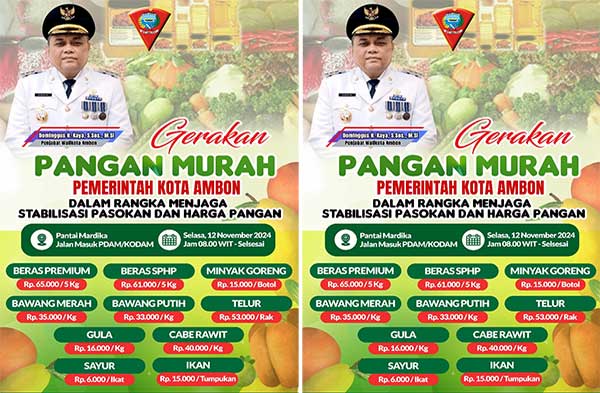 Pemkot Ambon Gelar GPM 12 Nov 2024