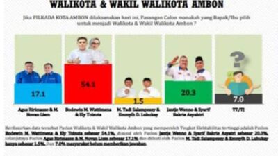 Hasil Lembaga Survei Parameter Konsultindo: Bodewin-Ely Unggul 54,1 Persen