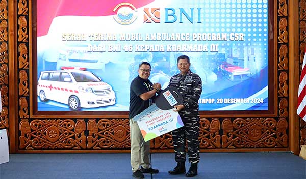 Koarmada III Terima Bantuan Ambulans BNI