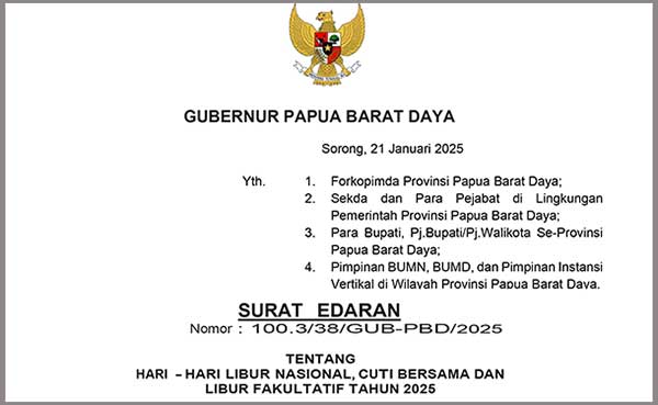 Pemprov PBD Libur Fakultatif 2025 1