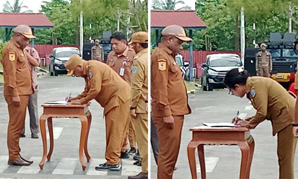 Pimpinan dan Anggota DPRK Biak Numfor Saksikan Sertijab Bupati 1 Bupati Biak Sertijab