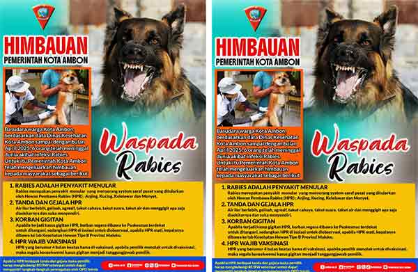 Pemkot Ambon Himbauan Waspada Rabies