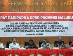 DPRD Maluku Gelar Paripurna Ranperda LPJ APBD 2024