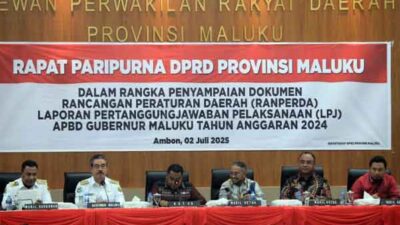 DPRD Maluku Paripurna Ranperda LPJ APBD 2024