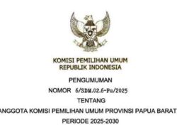 5 Calon Komisioner KPU PB Terpilih Periode 2025-2030 Resmi Diumumkan