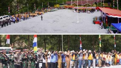 PTFI-Warga Rayakan Kemerdekaan RI, Merah Putih Berkibar di Kampung Banti