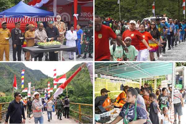 PTFI-Warga Rayakan Kemerdekaan RI, Merah Putih Berkibar di Kampung Banti 4 PTFI HUT RI di Kampung Banti4
