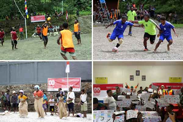 PTFI-Warga Rayakan Kemerdekaan RI, Merah Putih Berkibar di Kampung Banti 5 PTFI HUT RI di Kampung Banti5