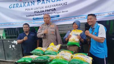 Gelar Pasar Murah, Polda Papua Bantu Warga Heram Dapatkan Beras Terjangkau